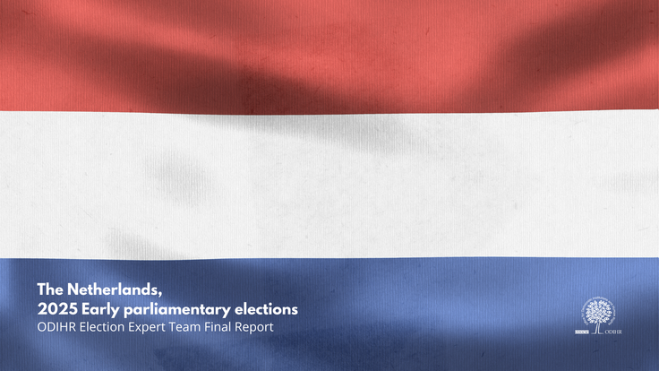 Dutch flag with a small OSCE logo in the corner.