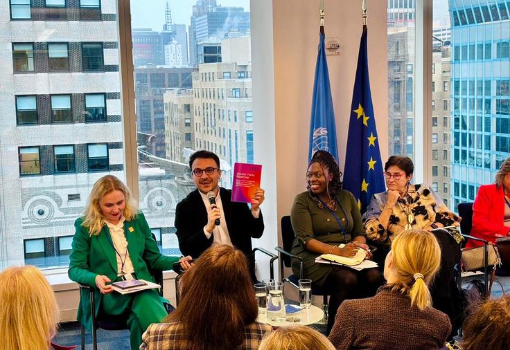 Panelists intervening at the "Regional organisations as accelerators of gender parity in national politics" meeting, New York, 12 March 2026 