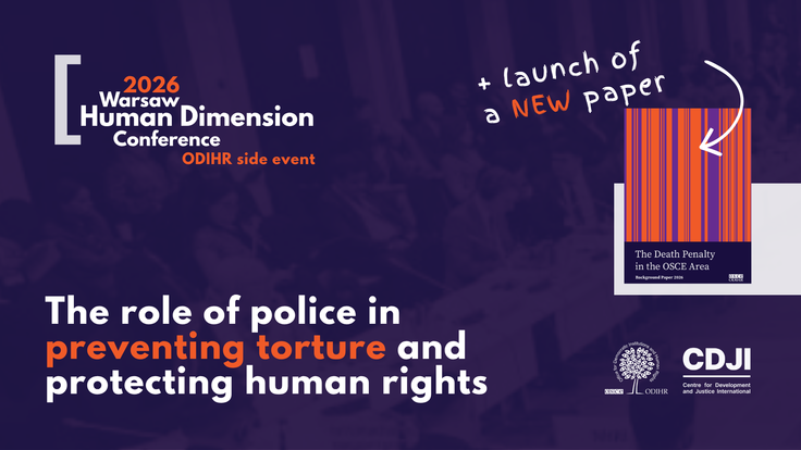 2024 Warsaw Human Dimension Conference promo, featuring new paper launch on police roles in preventing torture and human rights.