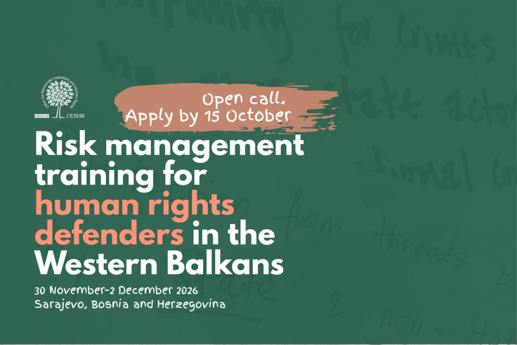 Risk management training for human rights defenders in Sarajevo, Bosnia and Herzegovina.