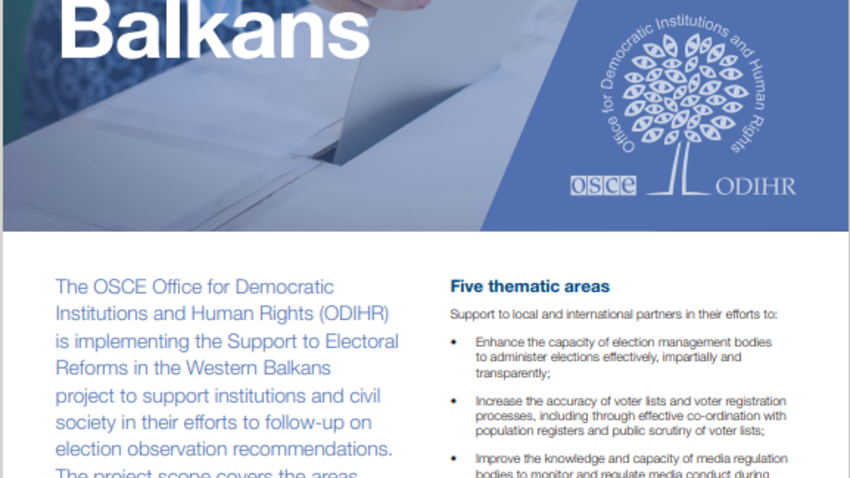 Support to Electoral Reforms in the Western Balkans | OSCE Office for ...