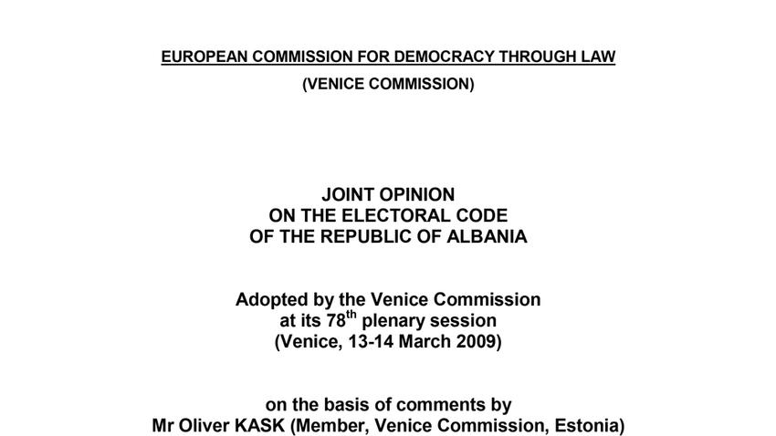 Joint Opinion on the Electoral Code of the Republic of Albania | OSCE ...