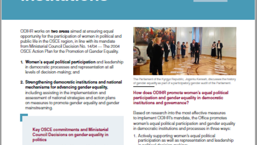 ODIHR factsheet on gender and politics | OSCE Office for Democratic ...