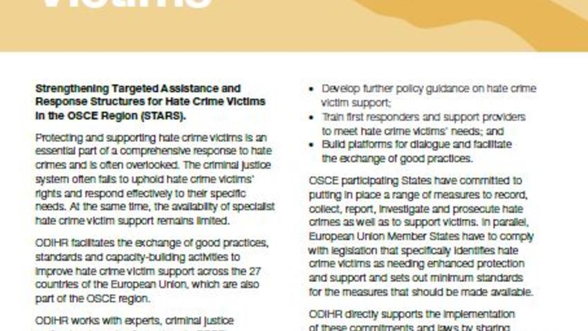 Comprehensive Support for Hate Crime Victims | OSCE Office for ...