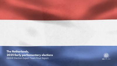 Dutch flag with a small OSCE logo in the corner.