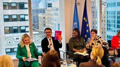 Panelists intervening at the "Regional organisations as accelerators of gender parity in national politics" meeting, New York, 12 March 2026 