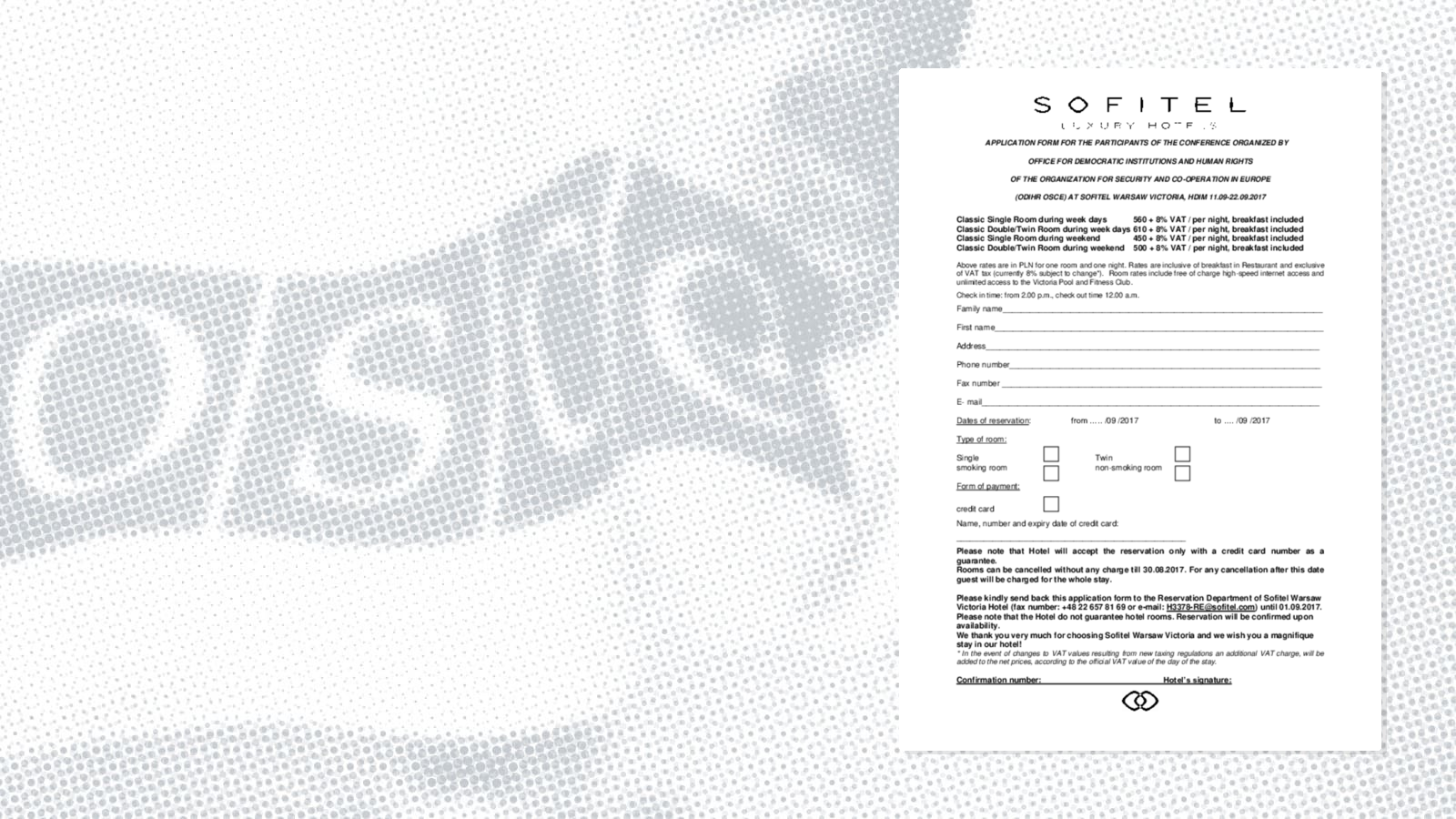 2017 Human Dimension Implementation Meeting: Hotel Special Rates - Sofitel