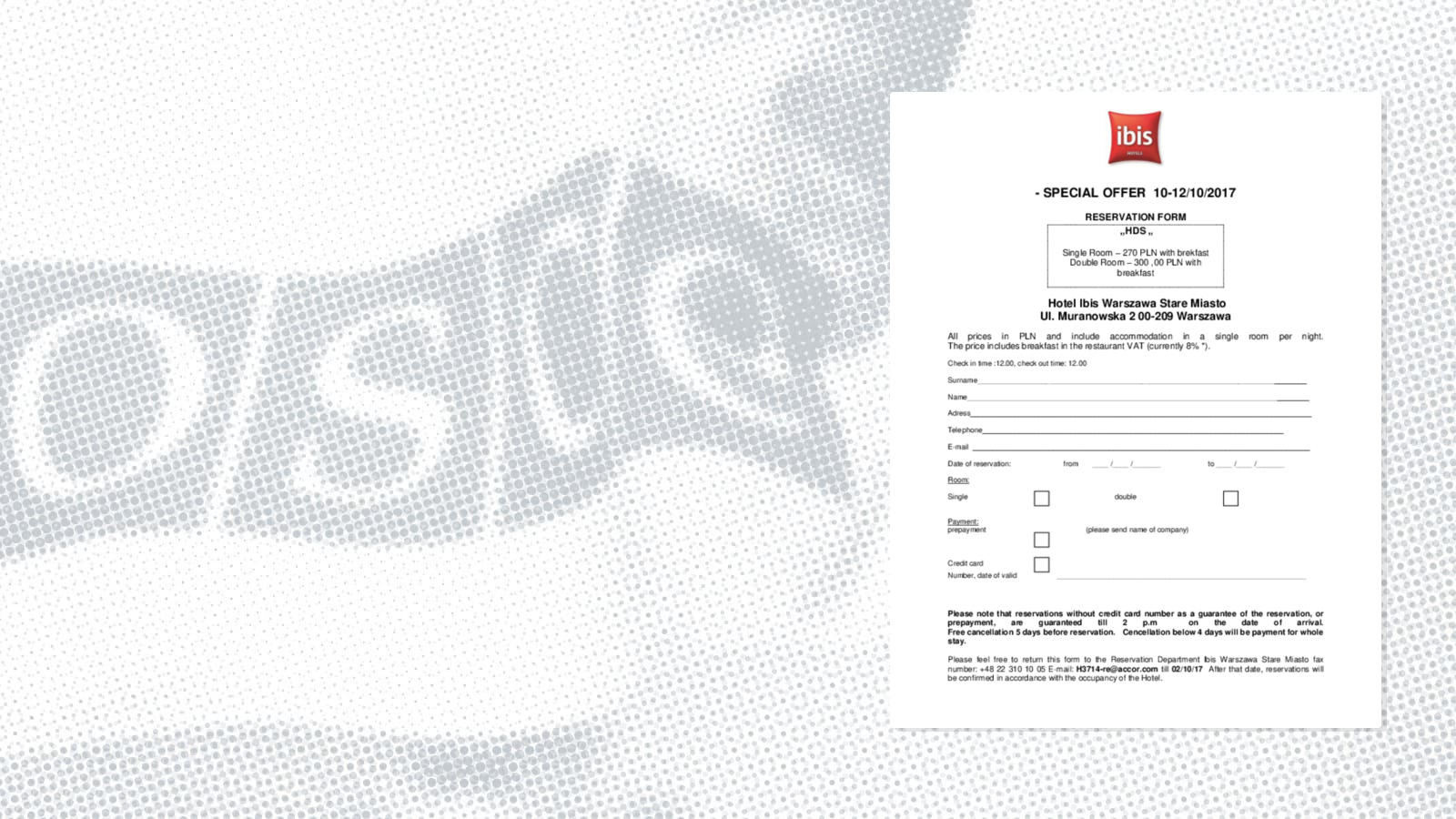 2017 Human Dimension Seminar: Hotel Special Rates and Booking Forms - Ibis Hotel 2017 Human Dimension Seminar: Hotel Special Rates and Booking Forms - Ibis Hotel