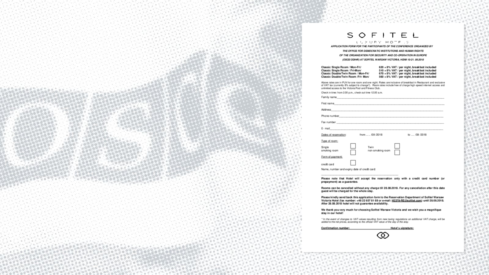 Sofitel Warsaw Victoria: 2018 Human Dimension Implementation Meeting Sofitel Warsaw Victoria: 2018 Human Dimension Implementation Meeting