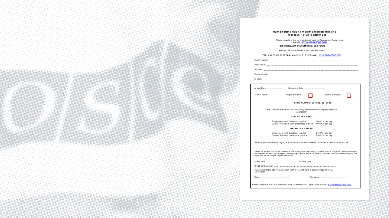 Ibis Warszawa Stare Miasto/Old Town: 2018 Human Dimension Implementation Meeting Ibis Warszawa Stare Miasto/Old Town: 2018 Human Dimension Implementation Meeting