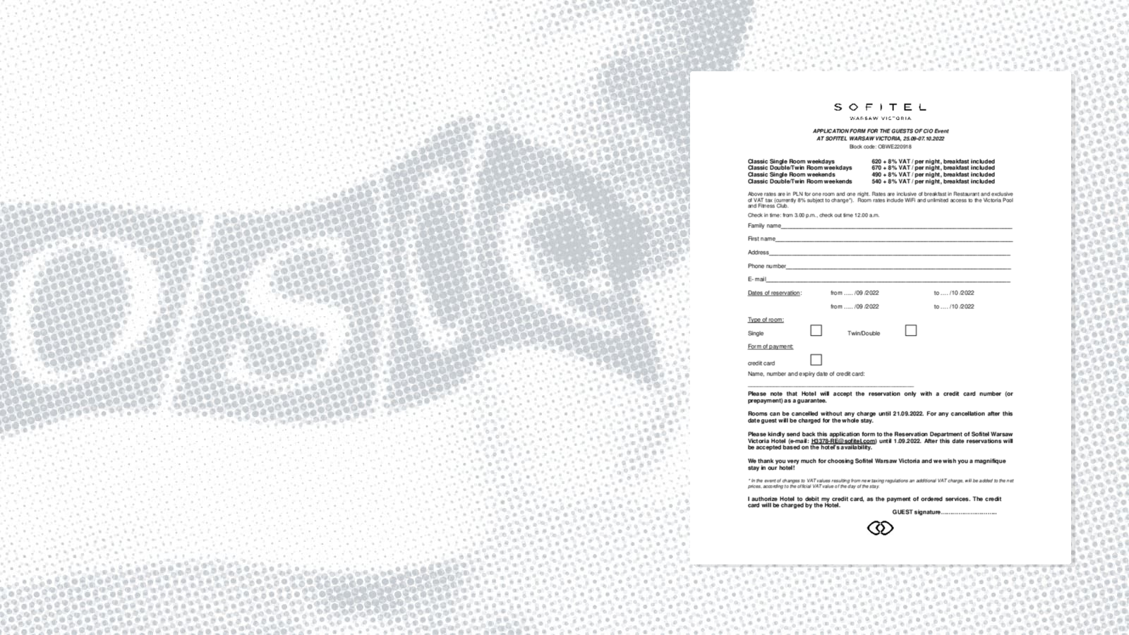 Sofitel - Booking Form