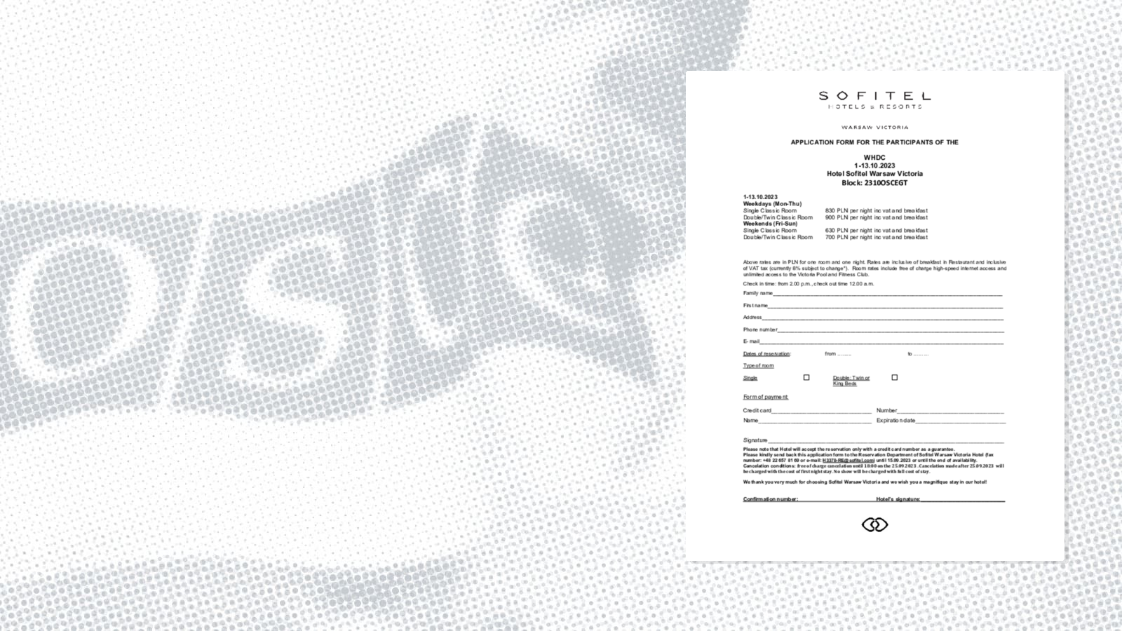 Sofitel - Booking Form