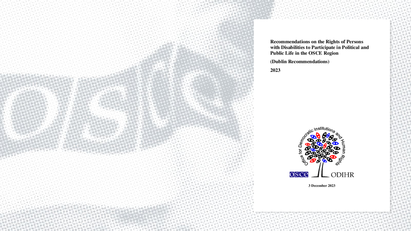 Recommendations on the Rights of Persons with Disabilities to Participate in Political and Public Life in the OSCE Region (Dublin Recommendations)