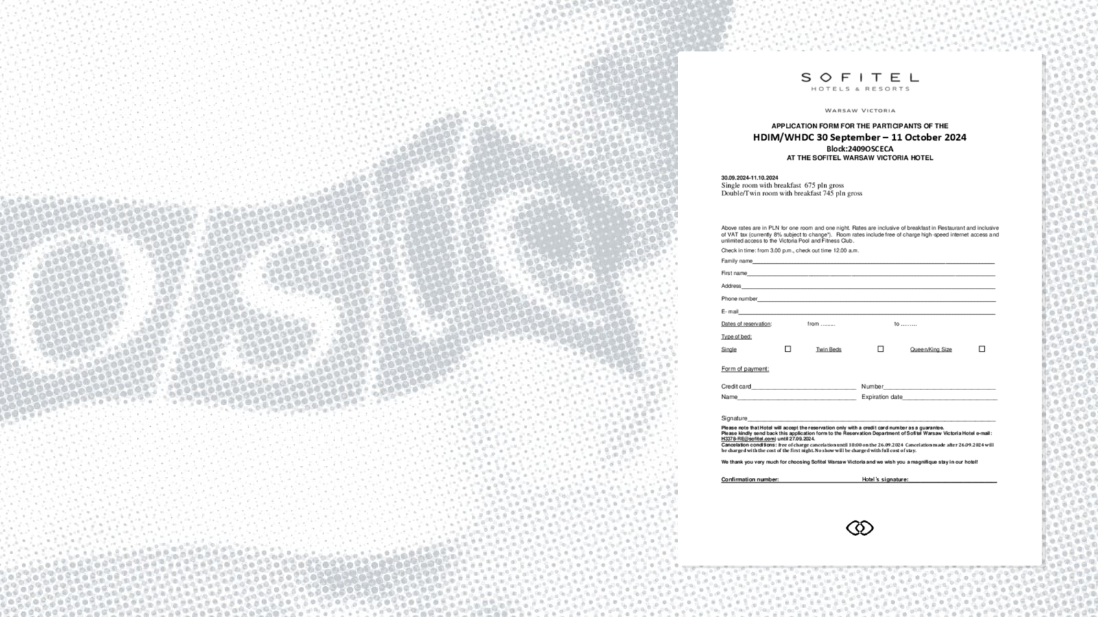 Hotel Sofitel - Booking form Hotel Sofitel - Booking form