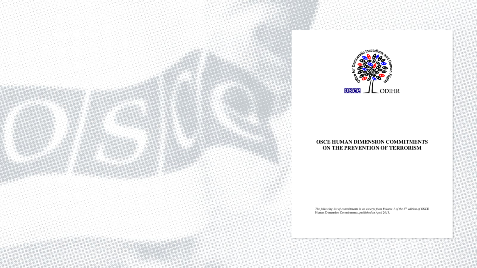 OSCE Human Dimension Commitments on the Prevention of Terrorism