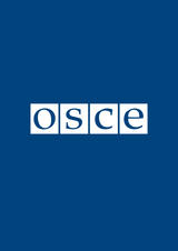 White OSCE logo on blue background in portrait format