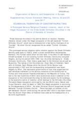 Session 2, A Prolonged Serious Religious Freedom violation, result of the Illegal Occupation of the three Greek-Orthodox Churches in the District of Karaköy of Istanbul