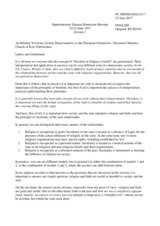 Session 1, Statement by Rev. Yevstraty, Representative to the European Institutions, Ukrainian Orthodox Church of Kyiv Patriarchate