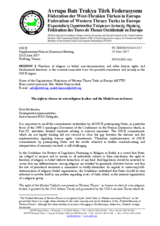 Session 1, Statement on the right to choose its own religious leaders and the Mufti Issue in Greece