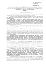 Session 1, Statement by Bishop Victor Kotsaba 