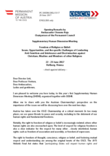 Opening Session, Remarks by Amb. Clemens Koja, Chairperson of the Permanent Council