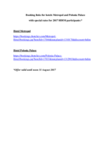 2017 Human Dimension Implementation Meeting: Hotel Special Rates - Metropol and Polonia Palace