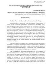 Freedom of expression, free media and information in Azerbaijan