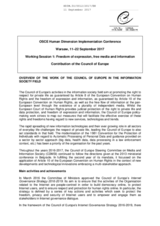 Overview of the work of the Council of Europe in the Information Society field