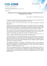 Delegitimisation of the Ombudsman institution and attacks on the independence of the Constitutional Court in Ukraine