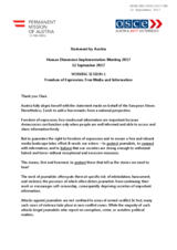 Statement by the Permanent Representative of Austria