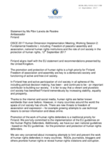 Statement by the Permanent Representative of Finland