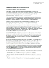 On democracy and the self determination of people