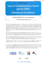 Years of combating hate crimes against LGBTI: drawing up the balance