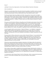 Statement of Ukrainian Orthodox Church Kyiv Patriarchate Representative