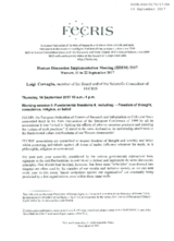 Declaration by Luigi Corvaglia, member of FECRIS