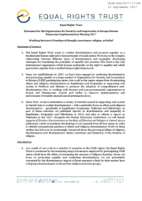 Written statement presenting findings of the research on religious freedom and religious discrimination in Kazakhstan, Kyrgyzstan, Tajikistan and Uzbekistan