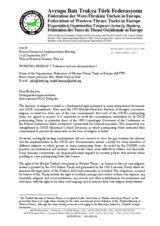 Statement by the Federation of Western Thrace Turks in Europe