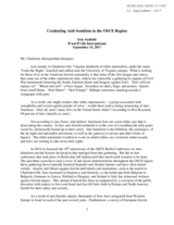 Combating Anti-Semitism in the OSCE Region