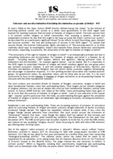 Freedom of religion and belief, state control of society, and tolerance and non-discrimination