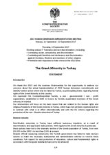 The Greek minority in Turkey