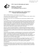 Address and recommendations at the working session 7: Tolerance and non-discrimination I