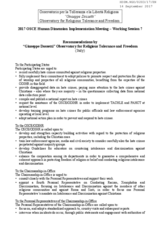 Recommendations referring to Session 7