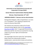 Intervention by the Center for Security Policy