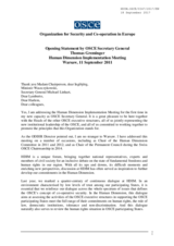 Statement by OSCE Secretary General