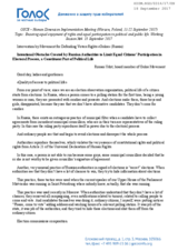 Intervention of Golos Movement