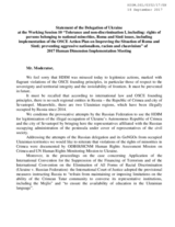 Statement of the Delegation of Ukraine at the Working Session 10