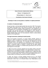 Exchange of views on the question of abolition of capital punishment