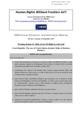 Czech Republic: The case of Czech citizens Jaroslav Dobes and Barbora Plaskova