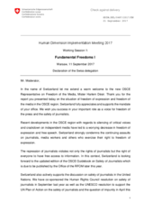 Statement by Switzerland