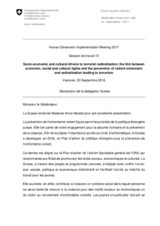 Statement by Switzerland